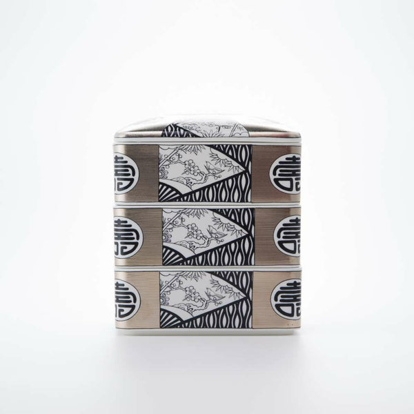 JAPAN SNOW 三段重 丸紋寿 吉祥文様 木箱入