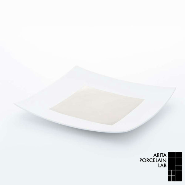 JAPAN SNOW 正方皿(特大) プラチナ 化粧箱入