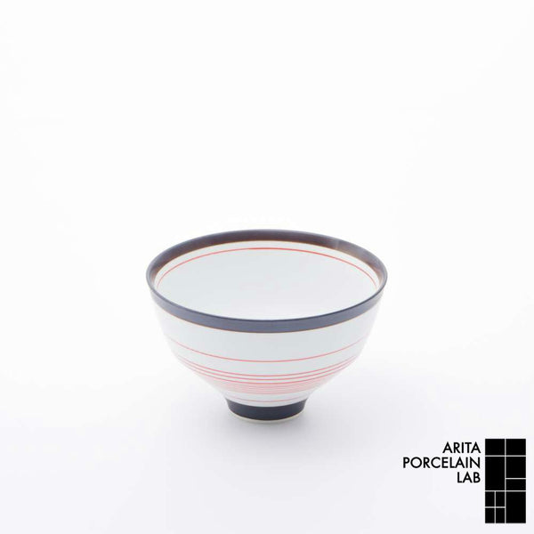 STANDARD LINE 段付飯碗 呉須錆線紋 赤