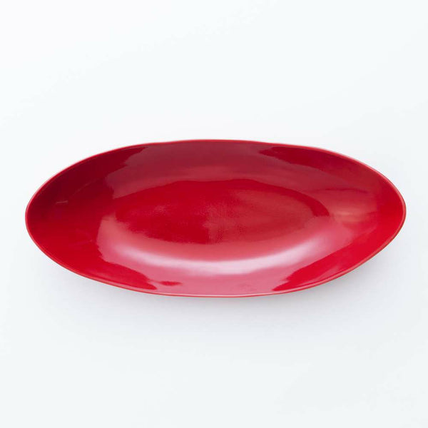 STANDARD COLOR 楕円皿(中) 赤釉