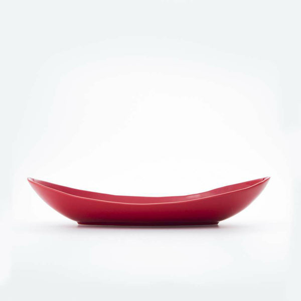 STANDARD COLOR 楕円皿(中) 赤釉
