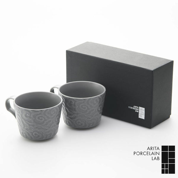GAUFRE 瑞雲 マグカップ グレー 2個セット 化粧箱入