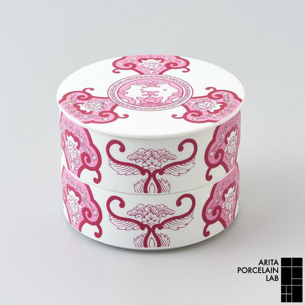 JAPAN AUTUMN 古伊万里草花紋 ミニお重入り 佐賀県産素材オリジナルチョコレート4種2セット(二段重)