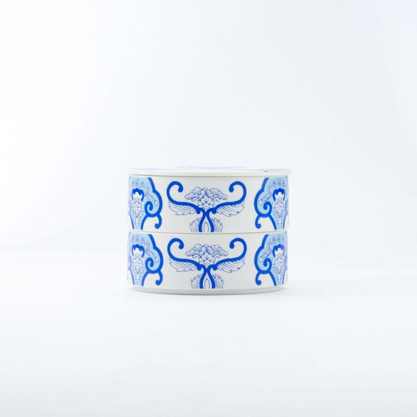 JAPAN BLUE 古伊万里草花紋 ミニお重入り 佐賀県産素材オリジナルチョコレート4種2セット(二段重)