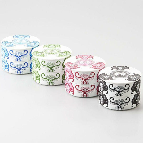 JAPAN TEA 古伊万里草花紋 ミニお重入り 佐賀県産素材オリジナルチョコレート4種2セット(二段重)