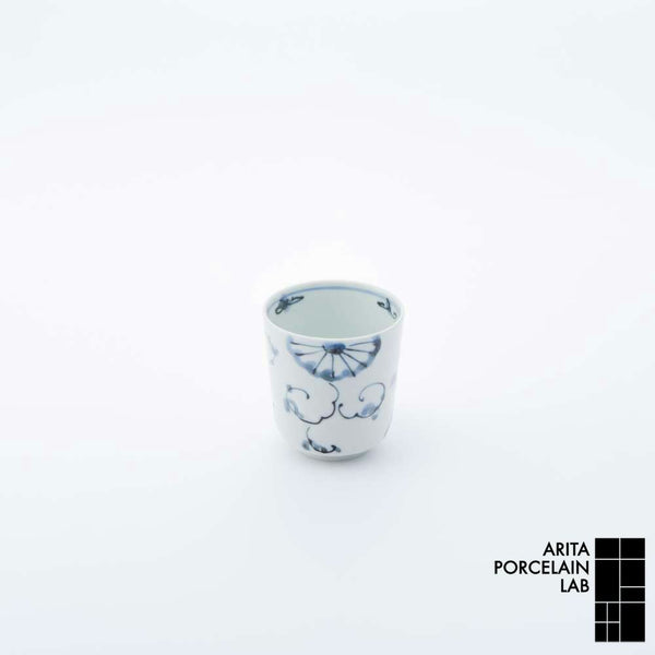 岡晋吾 ろくろ目湯呑 菊絵