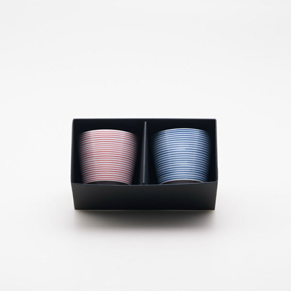 STANDARD LINE 泡立ちロックカップセット 下錆千段 青・赤 化粧箱入