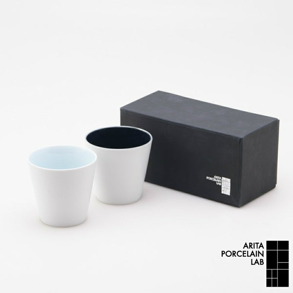 STANDARD COLOR ロックカップセット 内青白磁外刷毛・内墨ルリ外刷毛 化粧箱入