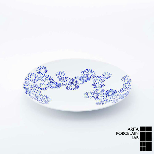 GALLERY フラットプレート L ブルー 唐草 化粧箱入