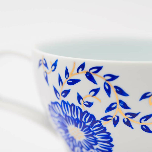 GALLERY ティーカップ&ソーサー ブルー 唐草 化粧箱入