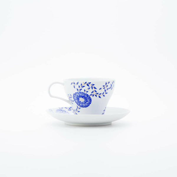 GALLERY ティーカップ&ソーサー ブルー 唐草 化粧箱入