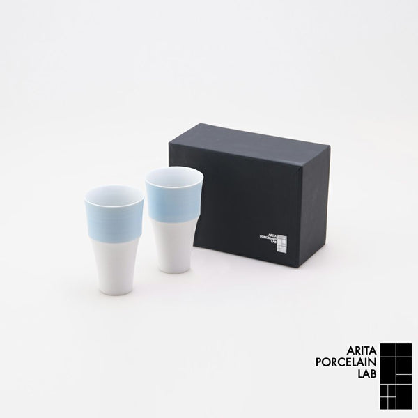 JAPAN BLUE 段付フリーカップ パールブルー 2個セット 化粧箱入