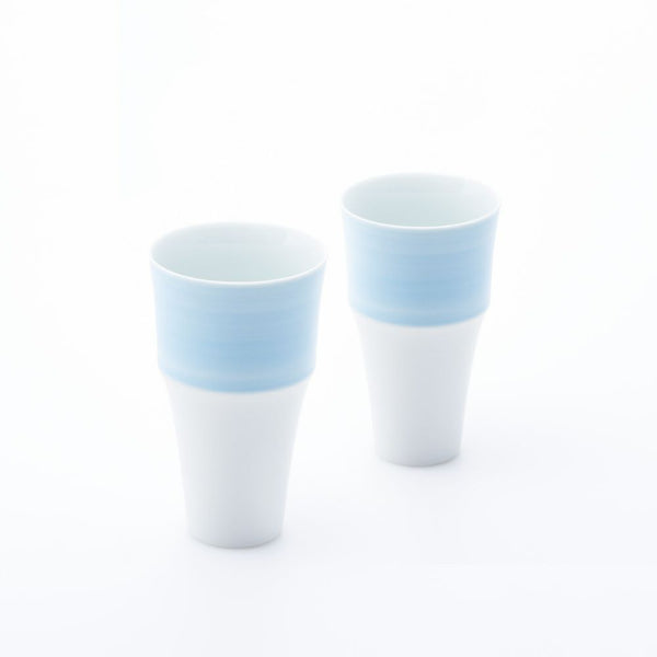 JAPAN BLUE 段付フリーカップ パールブルー 2個セット 化粧箱入