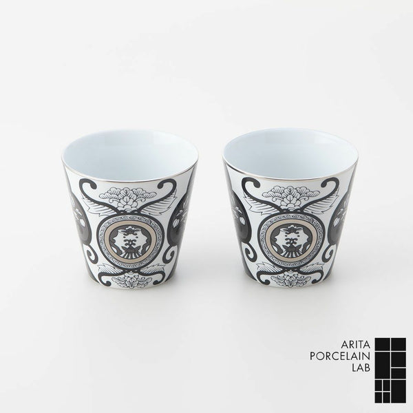 JAPAN SNOW ロックカップ 古伊万里草花紋 2個セット 化粧箱入