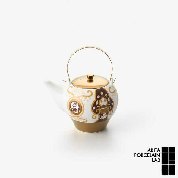 JAPAN AUTUMN ティーポット 古伊万里草花紋 ゴールド 化粧箱入