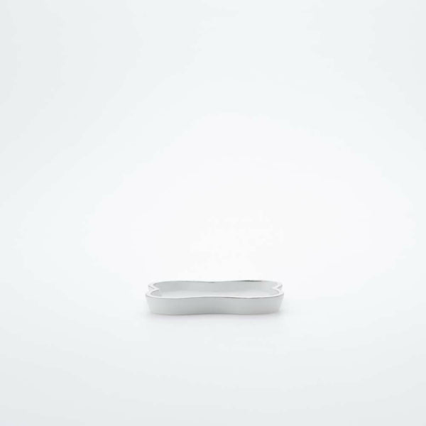 JAPAN SNOW 軍配型豆皿 プラチナ