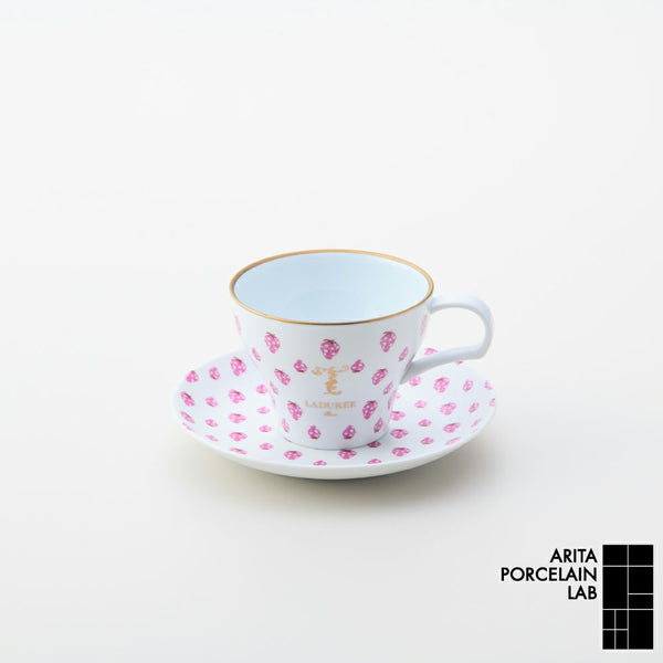 T Laduree(テ・ラデュレ) ティーカップ&ソーサー 唐草 苺 化粧箱入