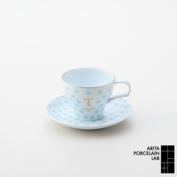 T Laduree(テ・ラデュレ) ティーカップ&ソーサー 青海波 水玉模様 化粧箱入