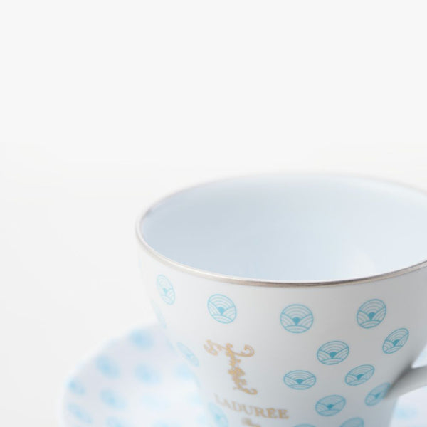 T Laduree(テ・ラデュレ) ティーカップ&ソーサー 青海波 水玉模様 化粧箱入