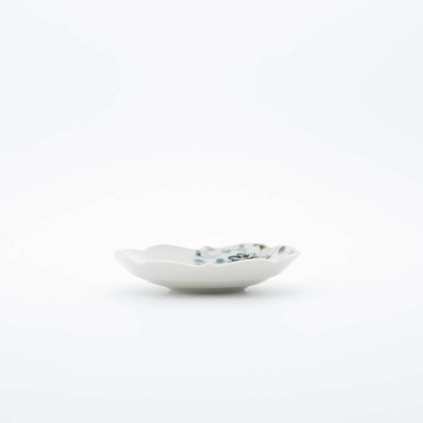 岡晋吾 四稜小皿 菊唐草