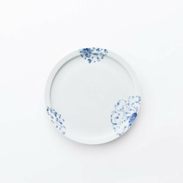 岡晋吾 7寸天平平皿 菊唐草