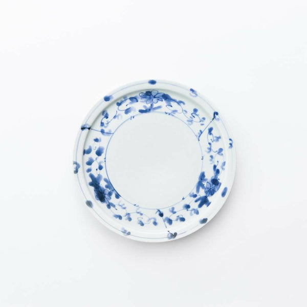 岡晋吾 7寸天平平皿 牡丹唐草