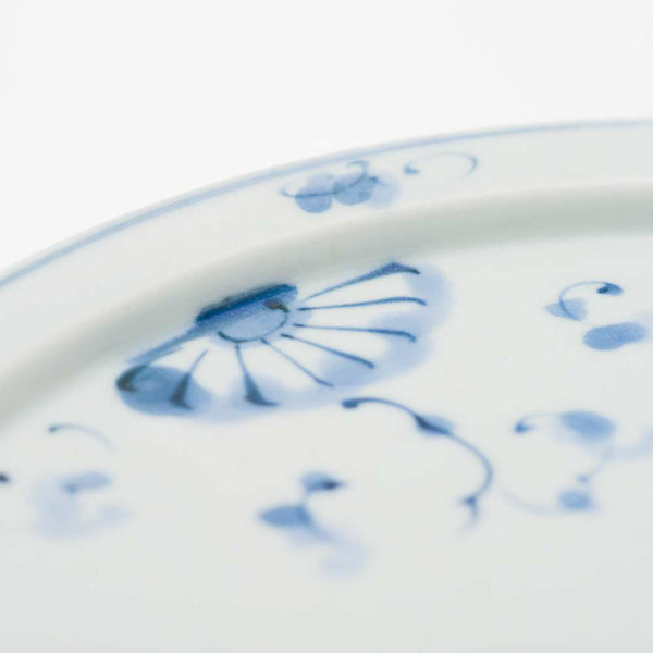 岡晋吾 7寸天平平皿 菊絵