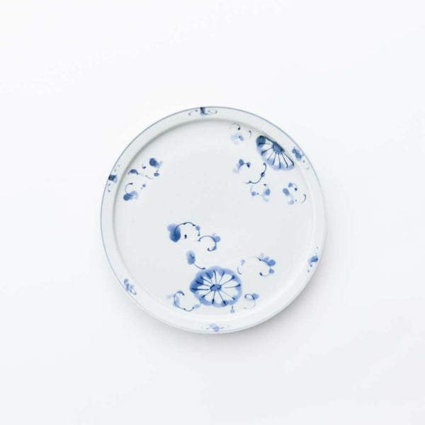 岡晋吾 7寸天平平皿 菊絵