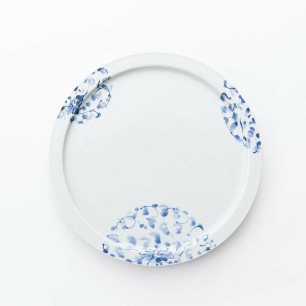 岡晋吾 9寸天平平皿 菊唐草