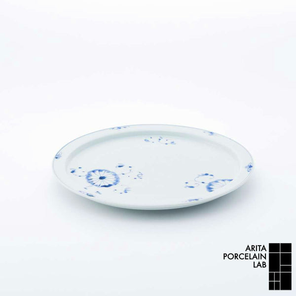 岡晋吾 9寸天平平皿 菊絵