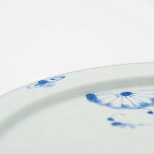 岡晋吾 9寸天平平皿 菊絵