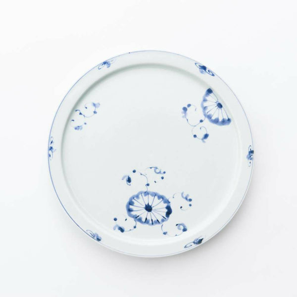 岡晋吾 9寸天平平皿 菊絵