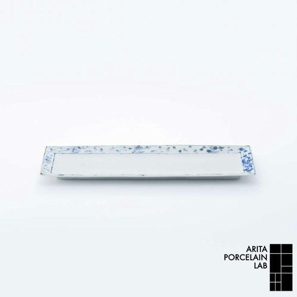 岡晋吾 天平長皿 牡丹唐草