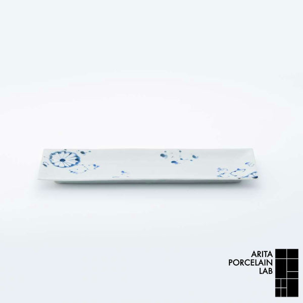 岡晋吾 天平長皿 菊絵