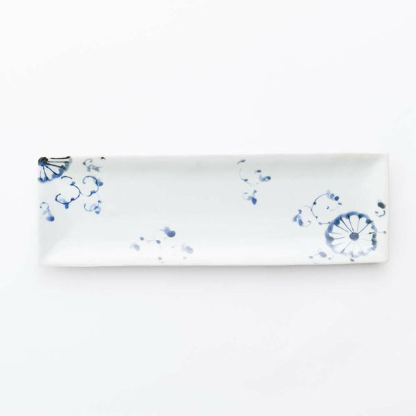 岡晋吾 天平長皿 菊絵