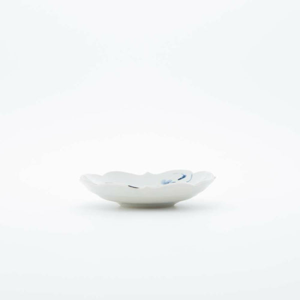 岡晋吾 四稜小皿 菊絵