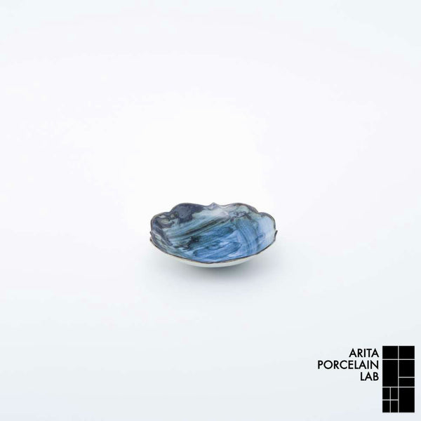 岡晋吾 四稜小皿 呉須巻