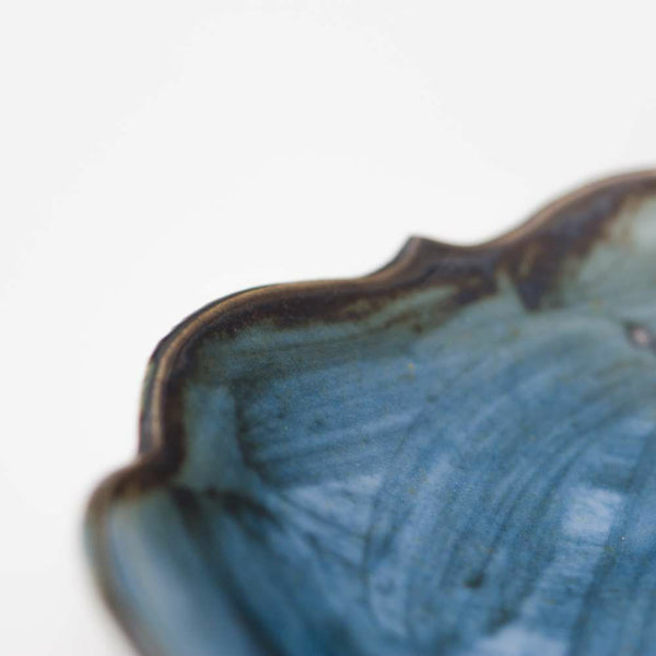 岡晋吾 四稜小皿 呉須巻