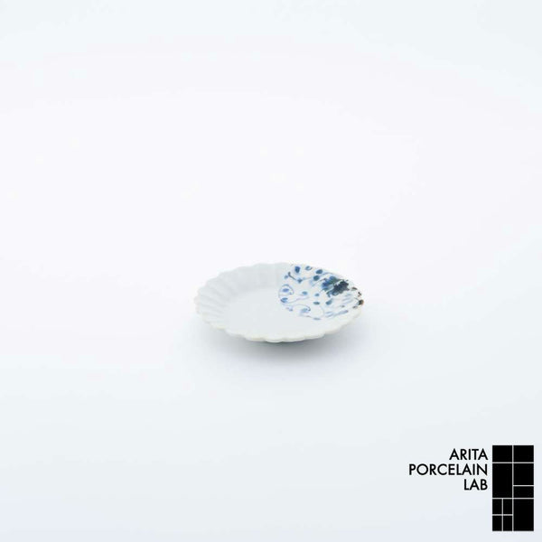 岡晋吾 菊型小皿 菊唐草