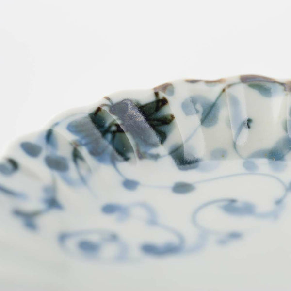 岡晋吾 菊型小皿 菊唐草