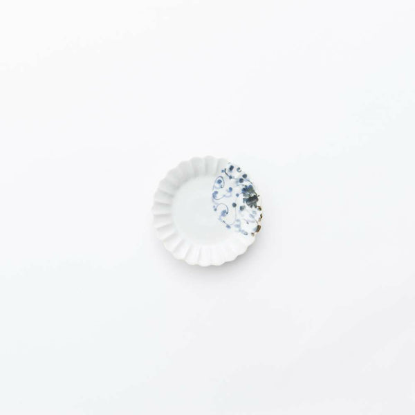 岡晋吾 菊型小皿 菊唐草