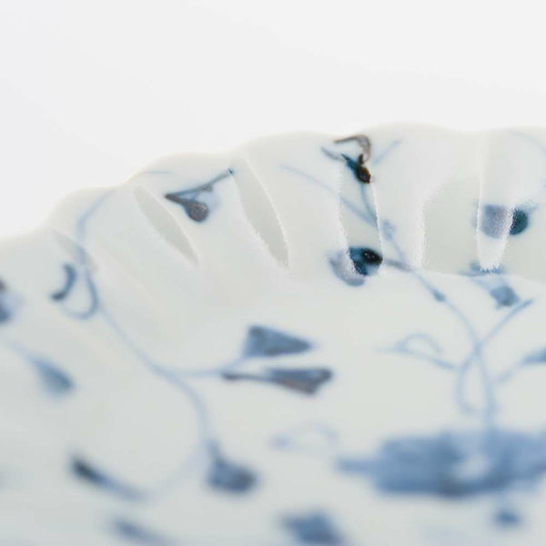 岡晋吾 菊型小皿 染付万暦