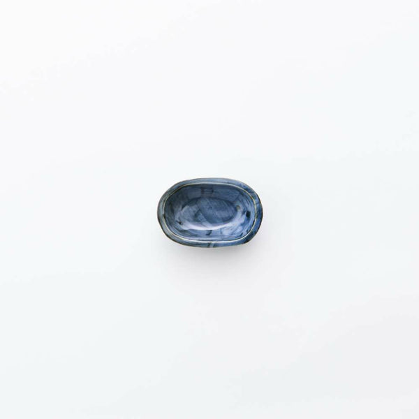 岡晋吾 楕円豆鉢 呉須巻