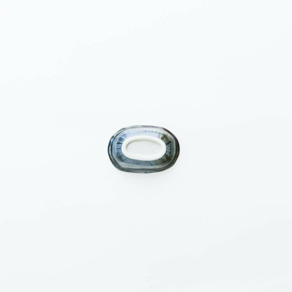 岡晋吾 楕円豆鉢 呉須巻