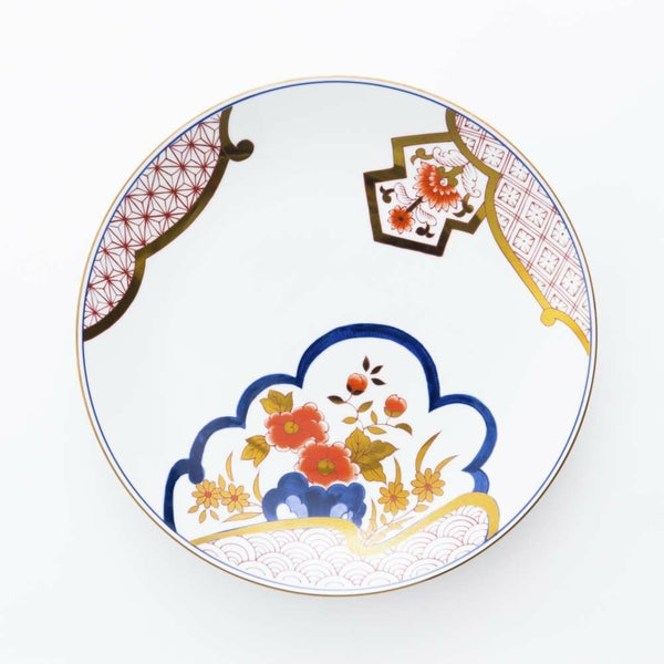 新弥左ヱ門 大皿 ゴールド 花ぎり 手書き 化粧箱入