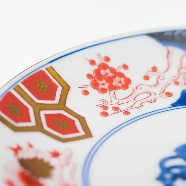 新弥左ヱ門 平皿(小) ゴールド 巻物四君子