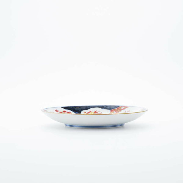 新弥左ヱ門 平皿(小) ゴールド 巻物四君子