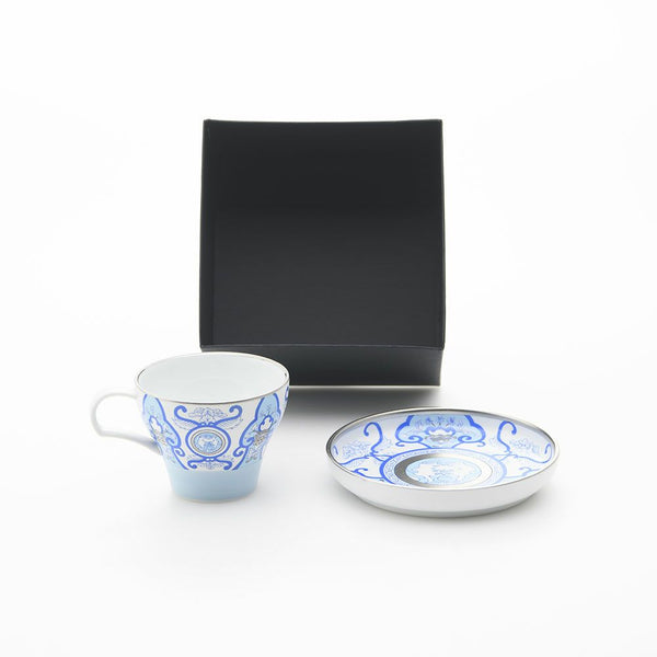 JAPAN BLUE カップ&ソーサー 古伊万里草花紋 化粧箱入