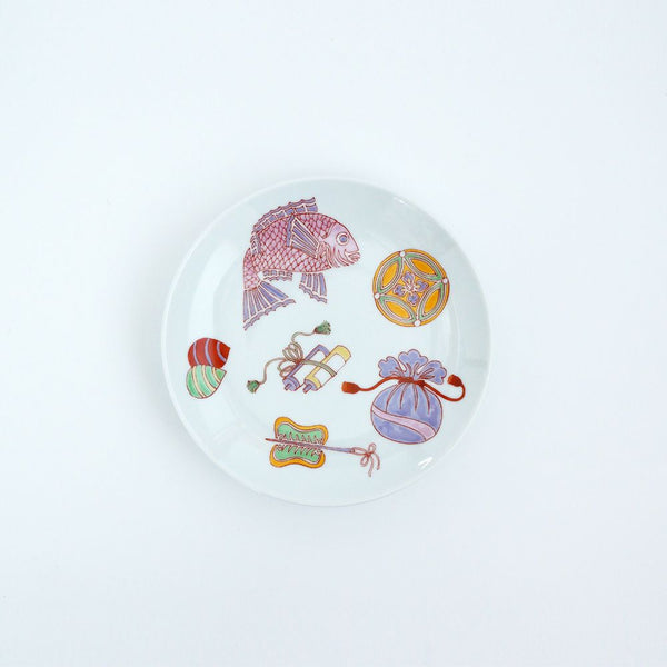 新弥左ヱ門 平皿 (小) 宝づくし