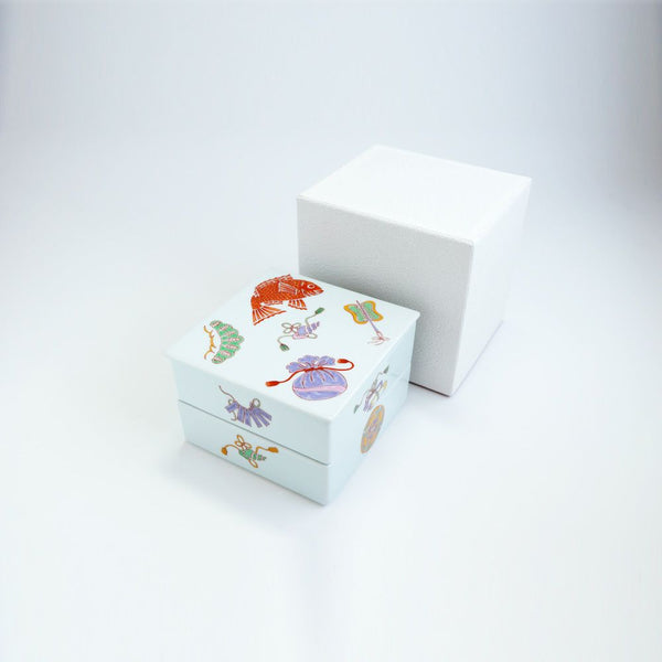 新弥左ヱ門 二段重 宝づくし 化粧箱入